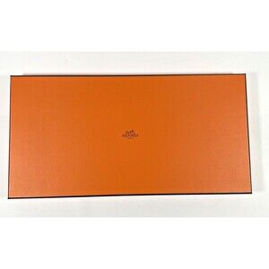 Authentic Orange Hermes EMPTY Scarf or Tie box 14-3/8 x 7-1/4 x 1-1/4" READ